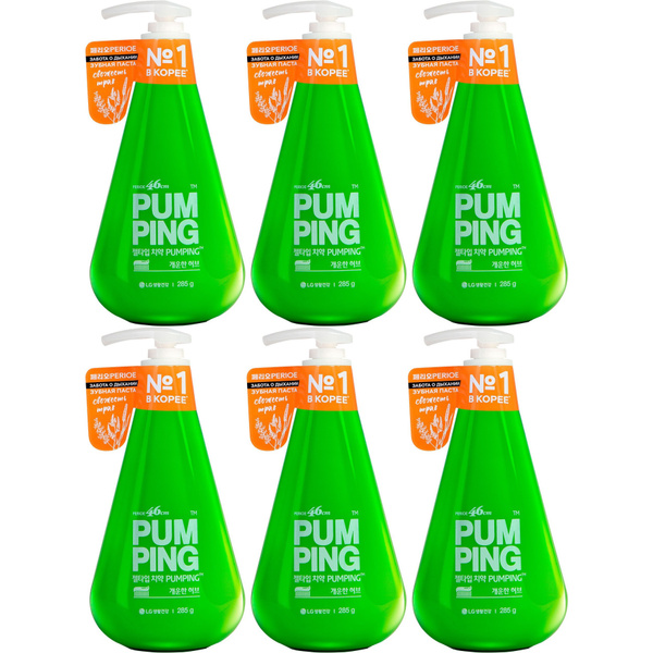 Зубная паста Perioe Breath Care Pumping Toothpaste 285 г, набор: 6 штук ...