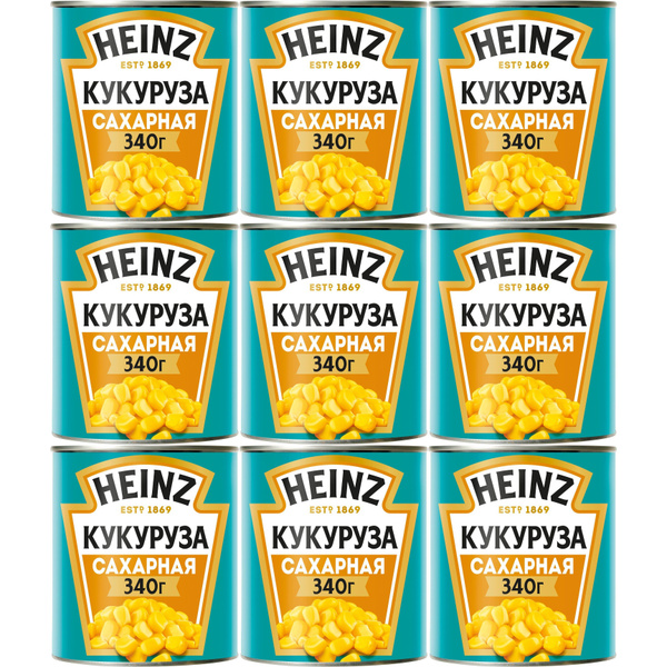 Кукуруза Heinz Сахарная 340 г, набор: 9 штук купить на OZON по низкой ...