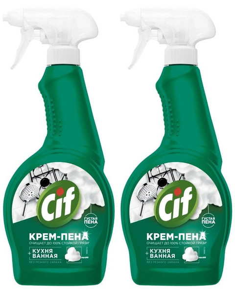 Cif Крем-спрей чистящий универсальный, 500 мл, 2 шт - купить с ...