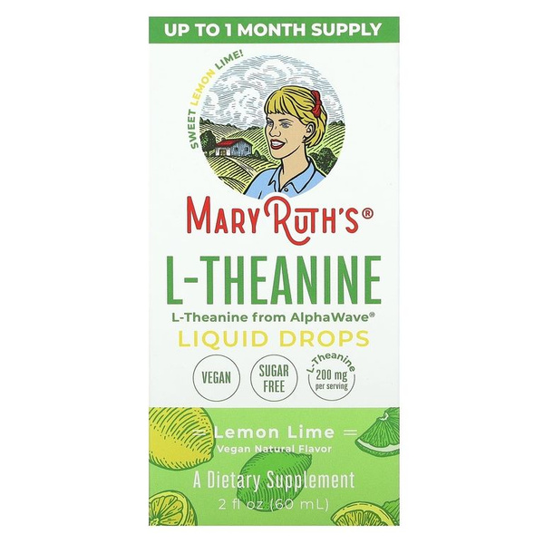 MaryRuth's, L-теанин для детей, капли, L-Theanine Liquid Drops, 200 мг ...