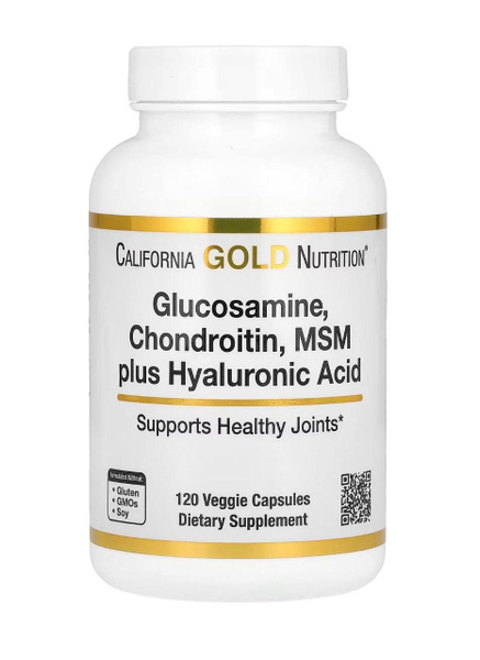 California Gold Nutrition, глюкозамин, хондроитин и МСМ с гиалуроновой ...