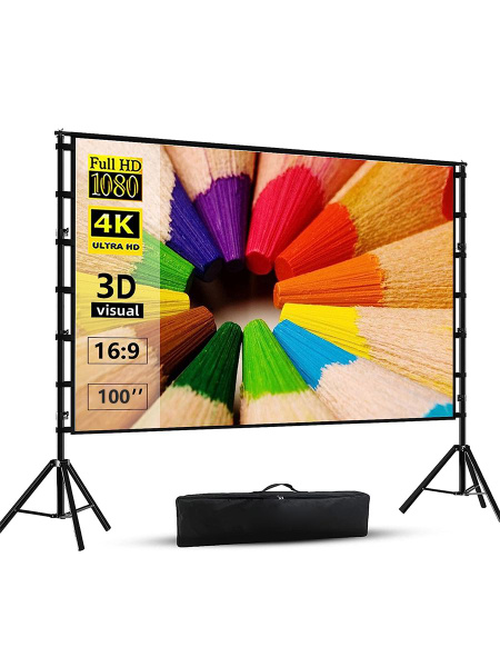 100" Белый Двойной штатив экран для проектора - купить с доставкой по ...