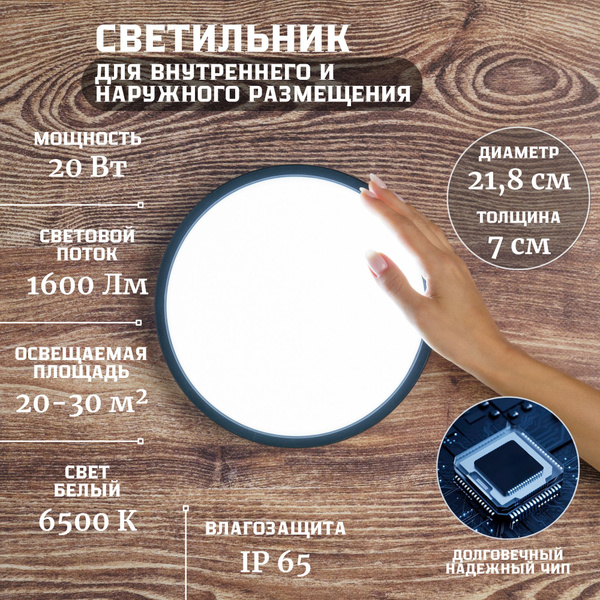 Светильник настенный уличный влагозащищенный 20Вт. купить на OZON по ...