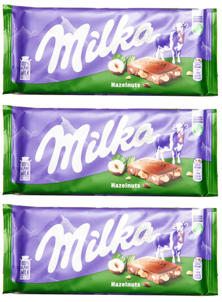 Шоколад молочный Milka с фундуком 3 уп по 100 г, Германия - купить с ...