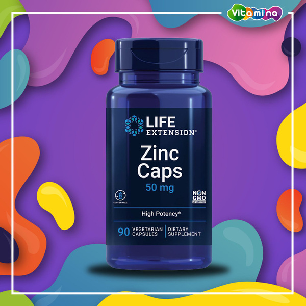 Цинк 50мг Life Extension, Zinc Caps, 90 капсул Цинк комплекс высокой ...
