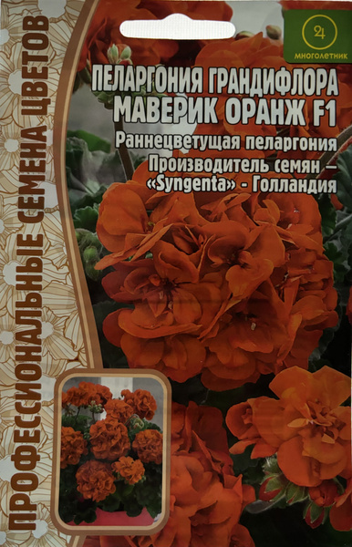 Пеларгонии (Герань) Редкие семена Пеларгония Грандифлора Маверик Оранж ...