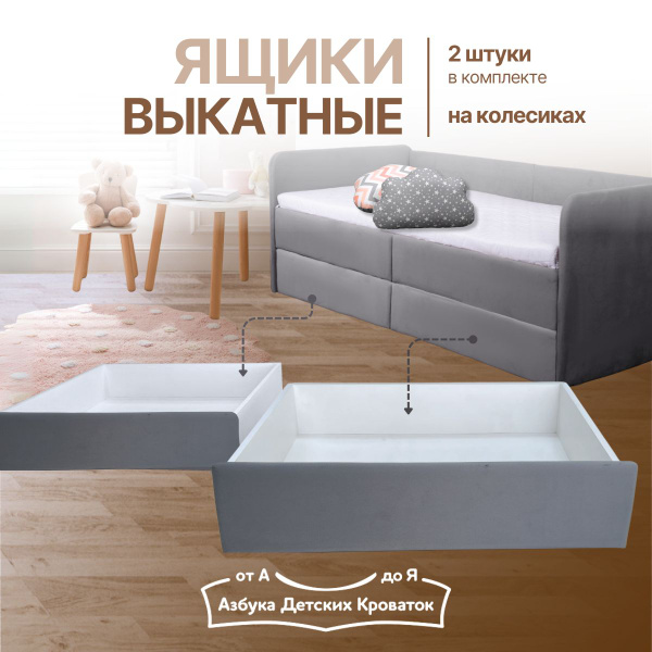 Характеристики Азбука Кроваток, ящик выкатной на колесах под диван ...