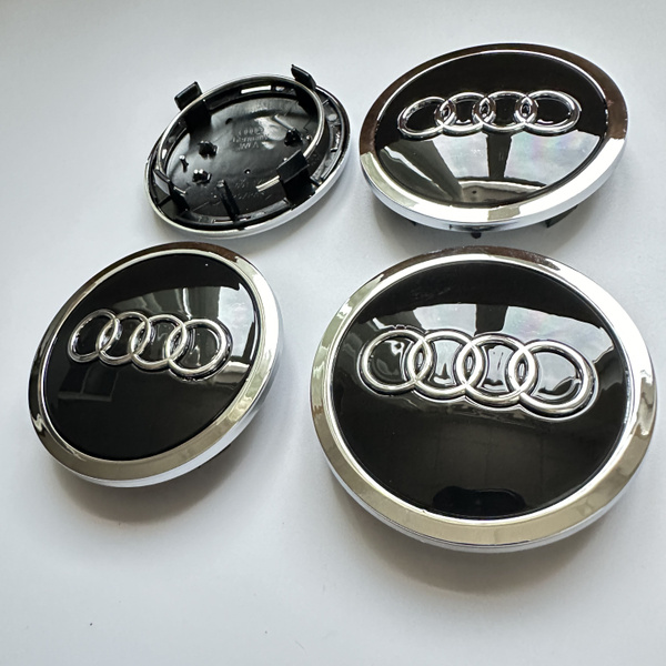 Заглушки на диски Audi чёрный хром кольцо 69мм. - купить по выгодным ...