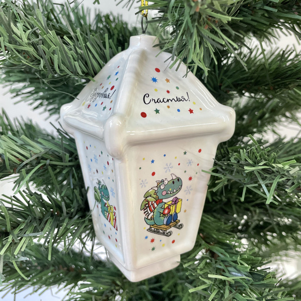 Елочная игрушка "Новогодний фонарик", керамика купить c доставкой на ...