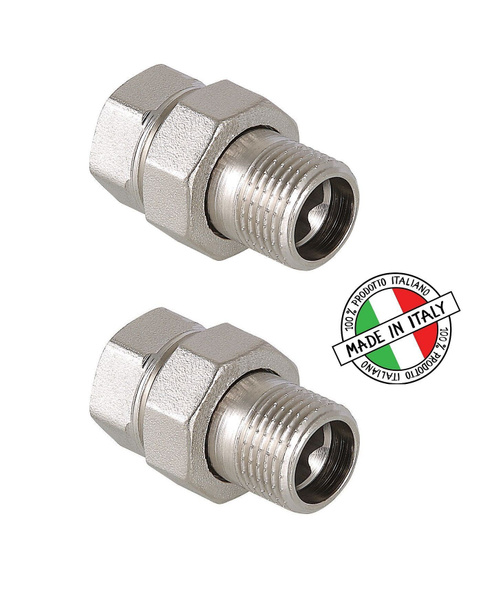 Американка резьбовая латунная никелированная 3/4" ВР/НР ITALY VTr.341.N ...