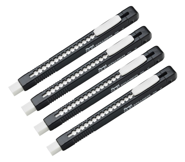 Выдвижной ластик-карандаш Pentel Clic Eraser ZE80-A черный корпус ...
