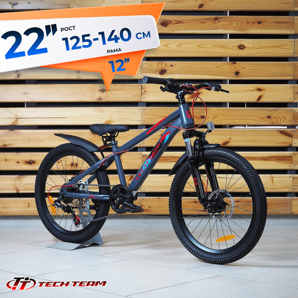 Велосипед детский горный 22" TECH TEAM TENET рама 12" (2025), красный ...