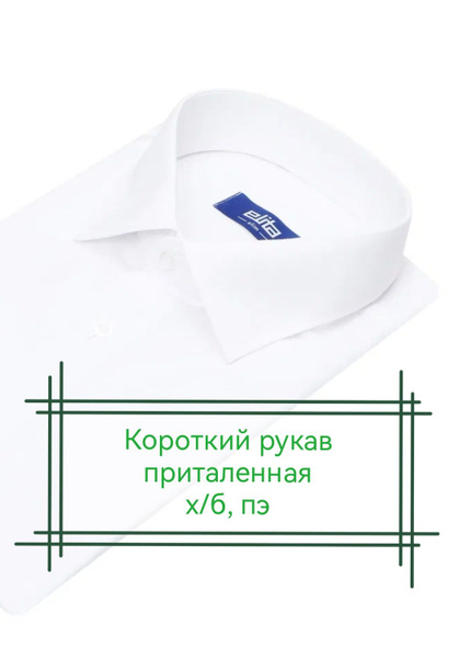 Рубашка Мальчики ELITA белый матовый Короткий Однотонный, размер 44 ...