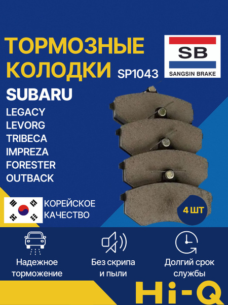 HI-Q Колодки тормозные передние