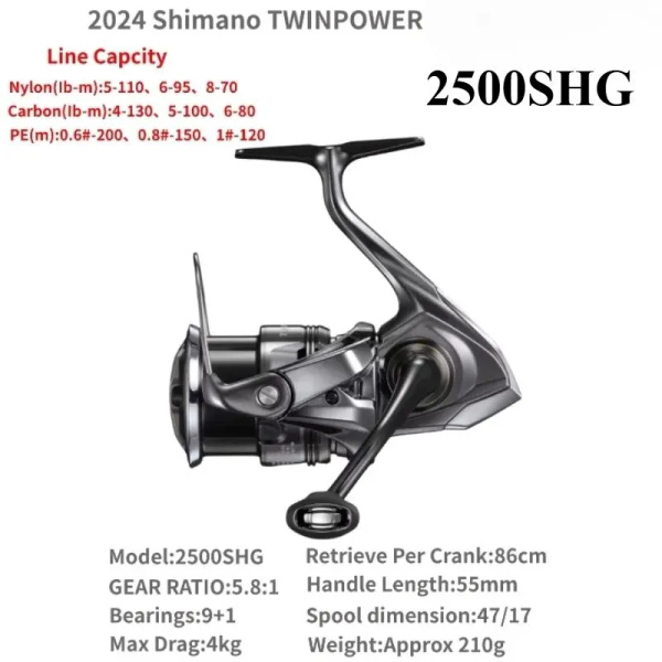 Moulinet De Pêche Shimano Twin Power 2500SHG - Fabriqué Au Japon - Neuf En Boîte - Pour Pêche Au Leurres