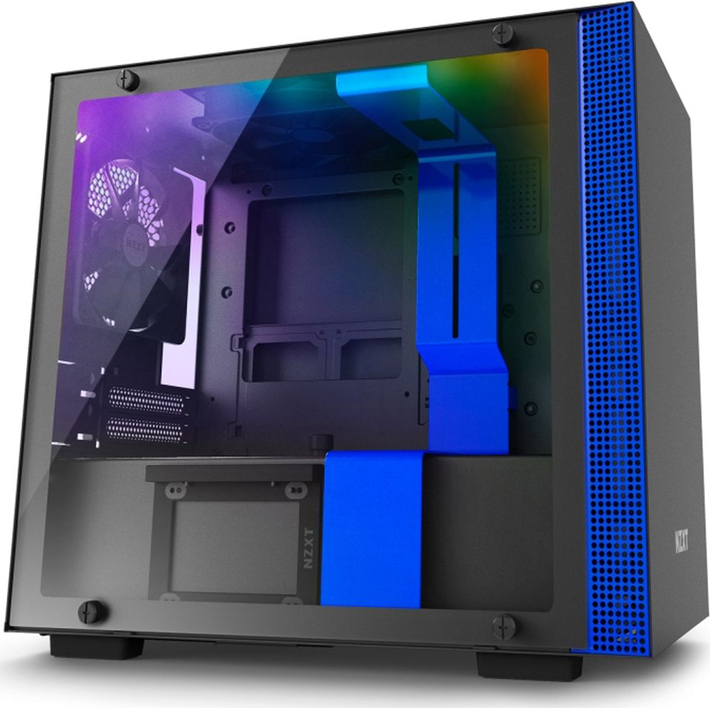 фото Компьютерный корпус NZXT H200i, синий, черный
