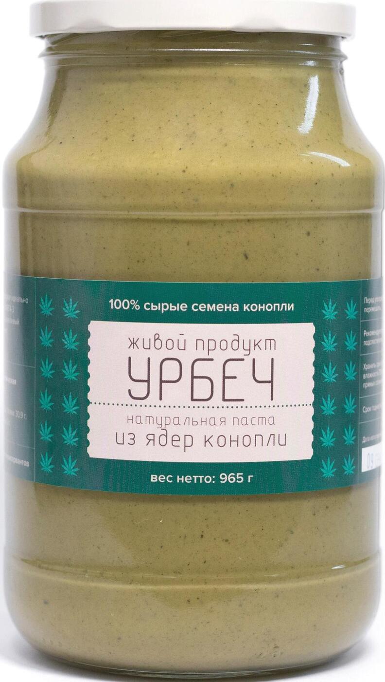 фото Урбеч Живой Продукт из очищенных ядер конопли, 965 г