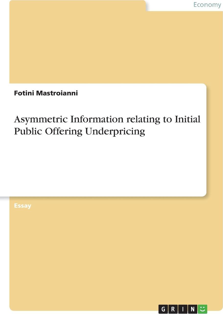 фото Asymmetric Information relating to Initial Public Offering Underpricing