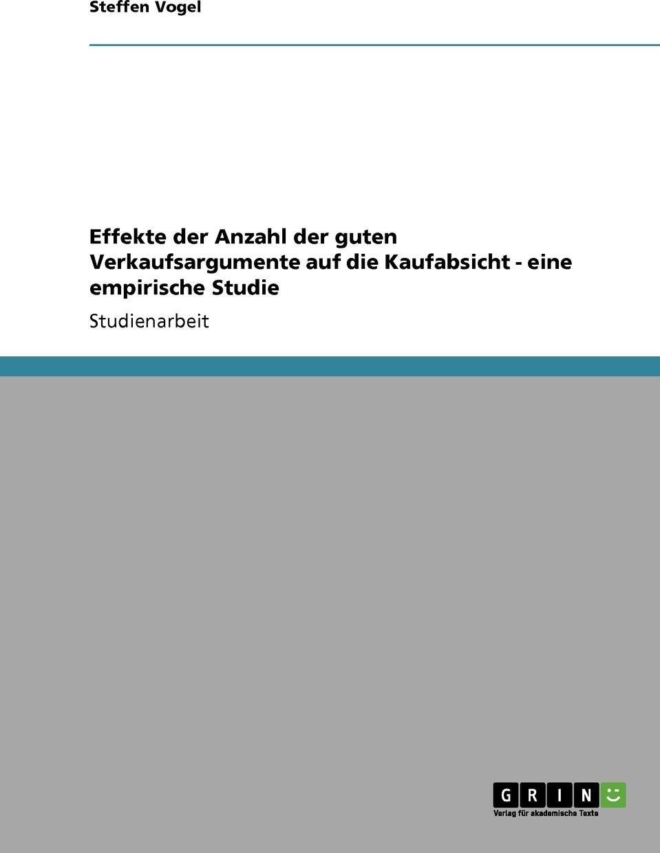 фото Effekte der Anzahl der guten Verkaufsargumente auf die Kaufabsicht - eine empirische Studie