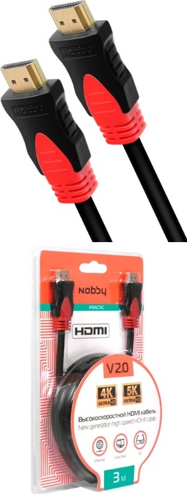 фото Кабель Nobby HDMI v2.0 NBP-HC-30-01, 3m, высокоскоростной, черный