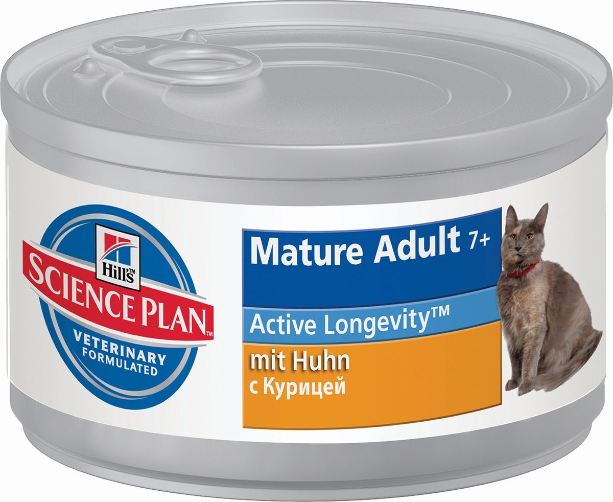 фото Корм влажный Hill's Science Plan Active Longevity для кошек старше 7 лет, с курицей, 24 шт по 82 г