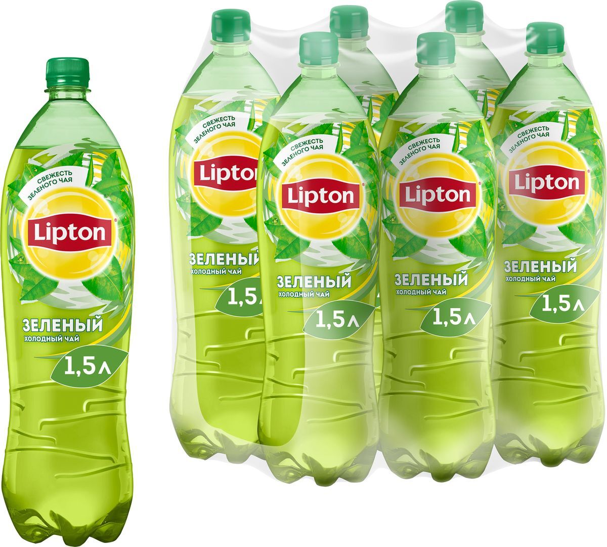 фото Lipton Ice Tea Зеленый холодный чай, 6 штук по 1,5 л