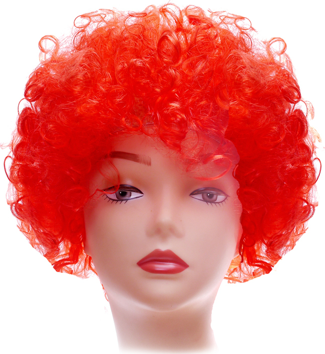 фото Карнавальный парик кудрявый, красный No brand