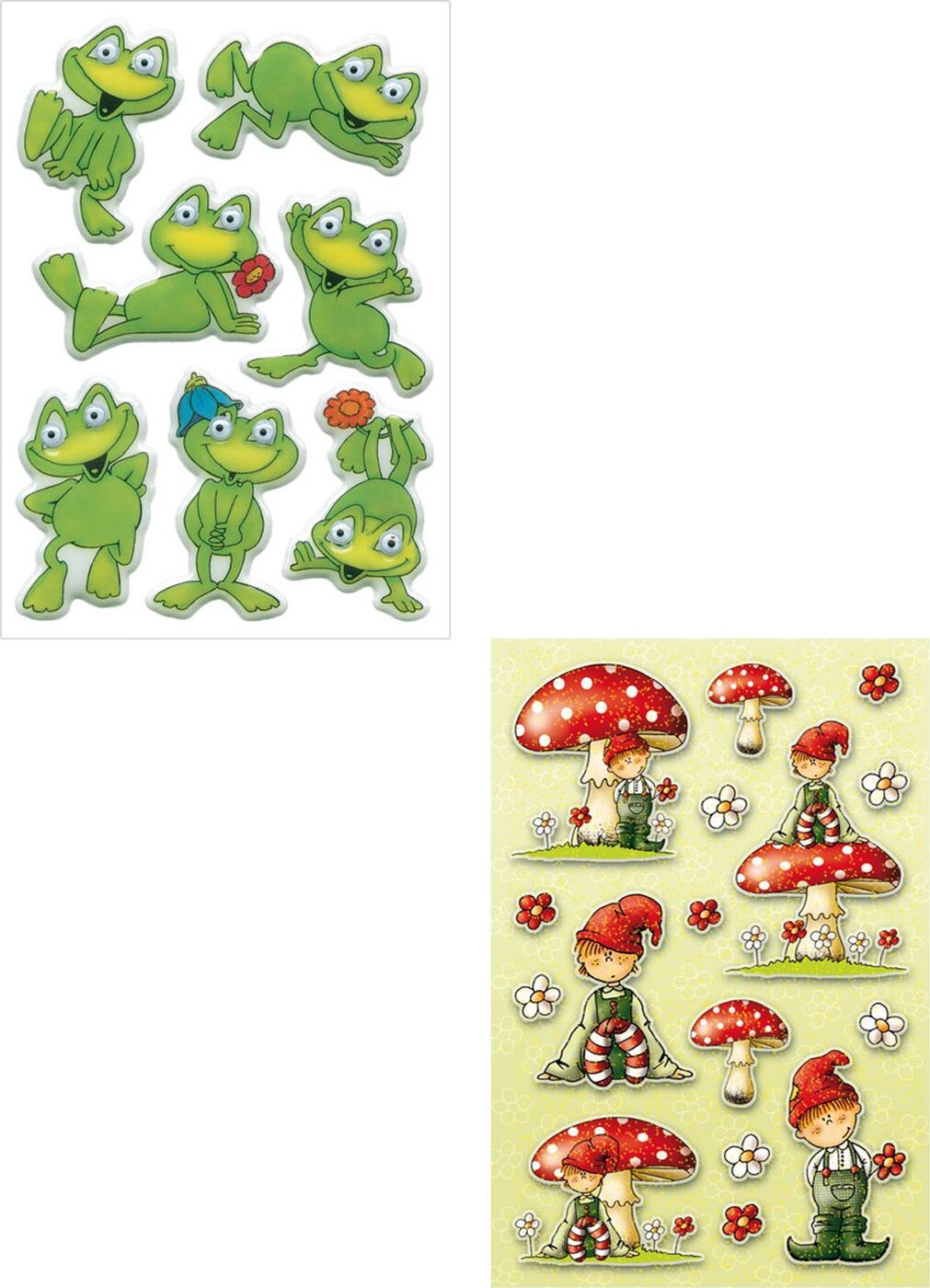 Набор наклеек Herma Magic Веселая лягушка и Веселый грибочек, 6091/6349 ...