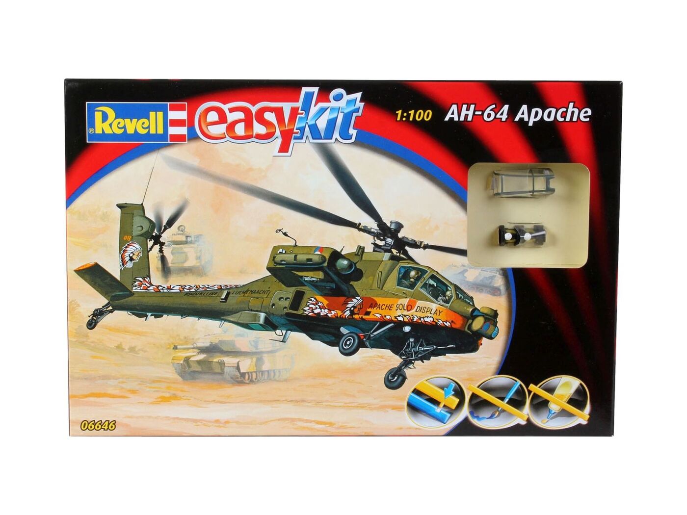 Модель для сборки Revell Сборка Боевой Вертолет AH-64 Apache, 06646