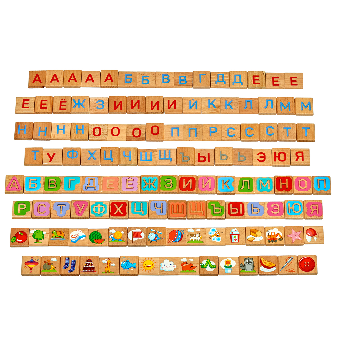 Деревянная игрушка Алфавит "Веселая азбука", развивающая игрушка ...