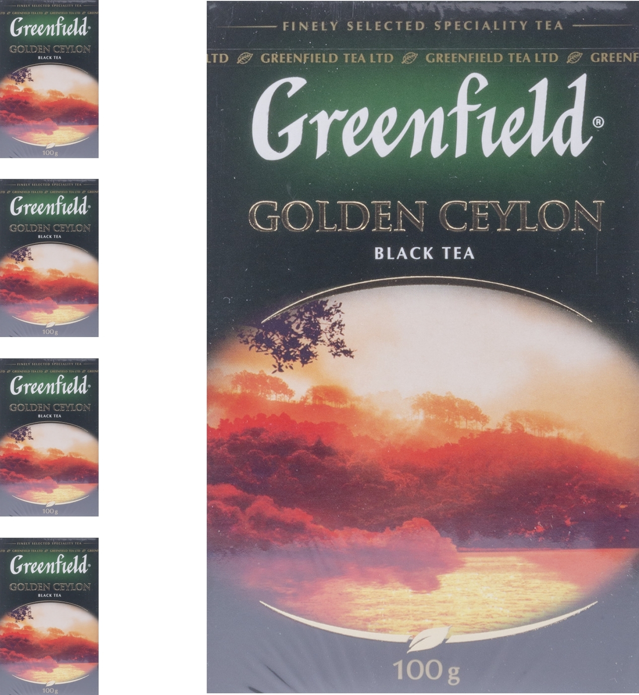 Чай Greenfield Golden Ceylon black tea 100 г (комплект из 4 шт