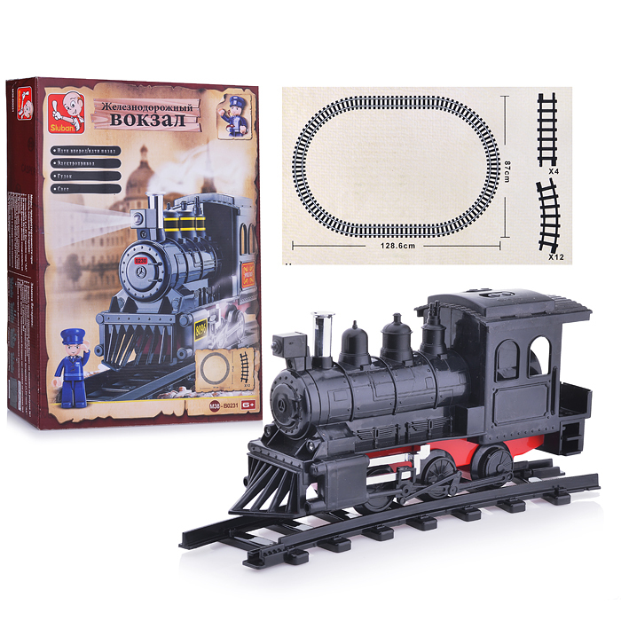 Конструктор SLUBAN серия Железная дорога / "Железнодорожный вокзал" М38 ...