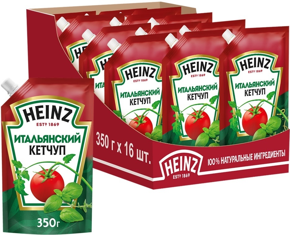 Кетчуп Heinz Итальянский, 16 шт по 350 г — купить в интернет-магазине ...