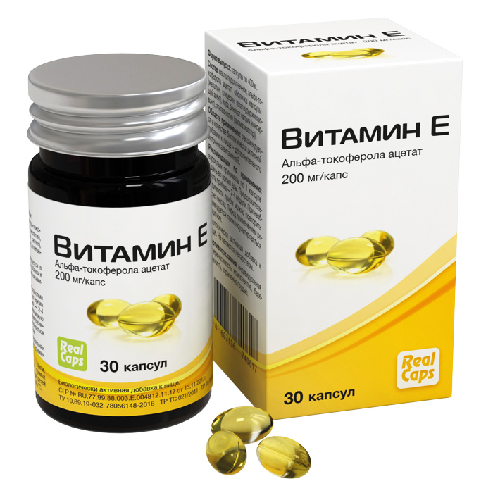 Real Caps Витамин Е, 200 мг, 200 МЕ, №30 - купить с доставкой по ...