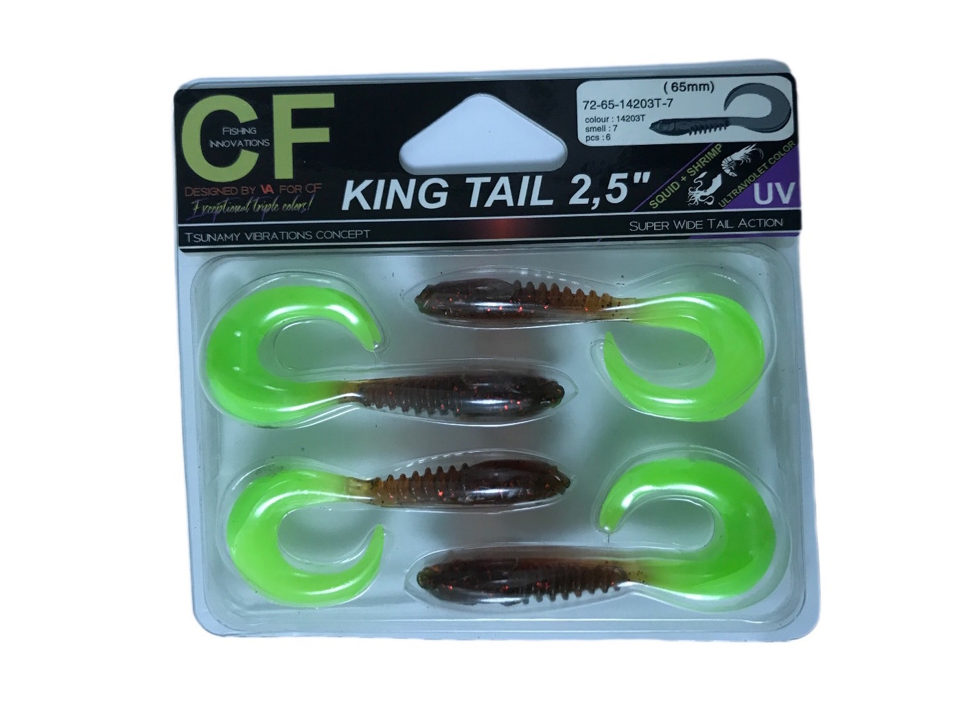 Виброхвост Crazy Fish King Tail 2,5 65mm 72-65-14203T-7