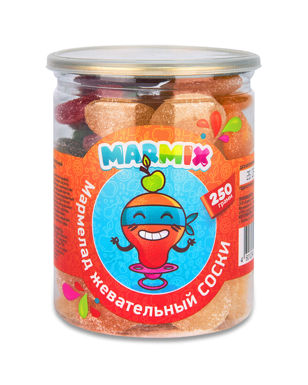 МАРМЕЛАД жевательный фруктовый MarMix СОСКА 250гр / мармеладки со ...