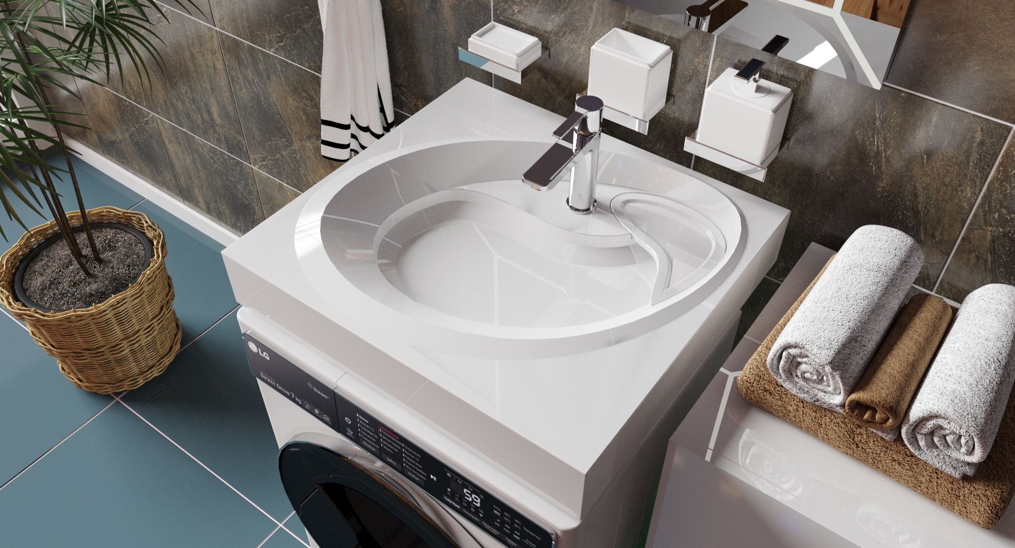 Раковина Топаз на стир. машину 600*550 (кронштейн, крепление для ...