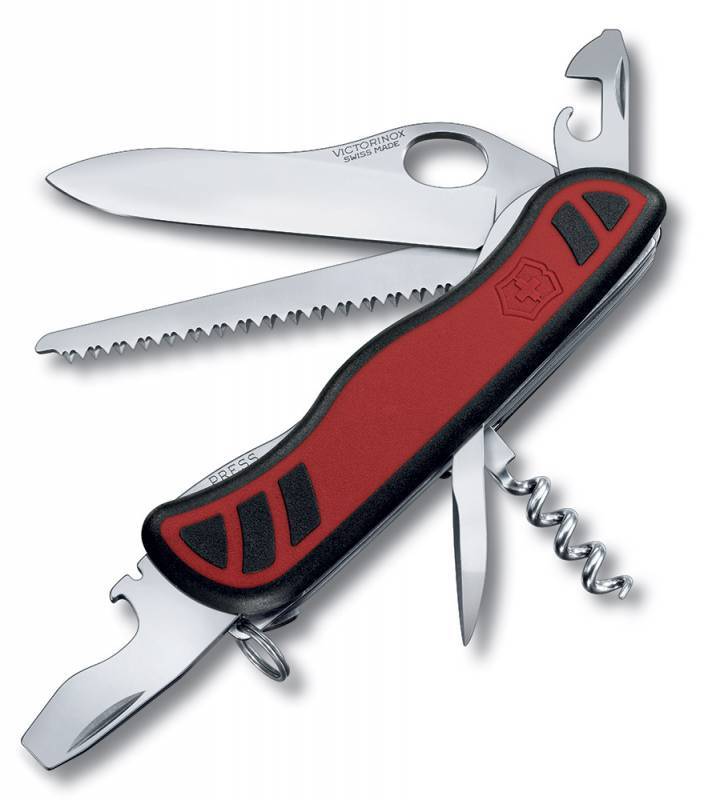 Нож перочинный Victorinox Forester M Grip (0.8361.MC) 111 мм, 12 функций, красный/черный, картонная коробка