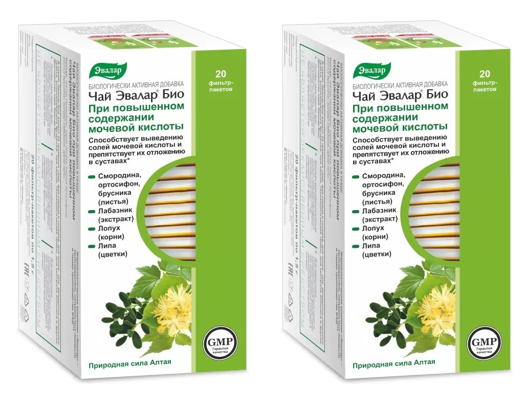 Чай Эвалар Био ‘При повышенном содержании мочевой кислоты’ ф/п 1,5 г. №20 | Зеленая аптека