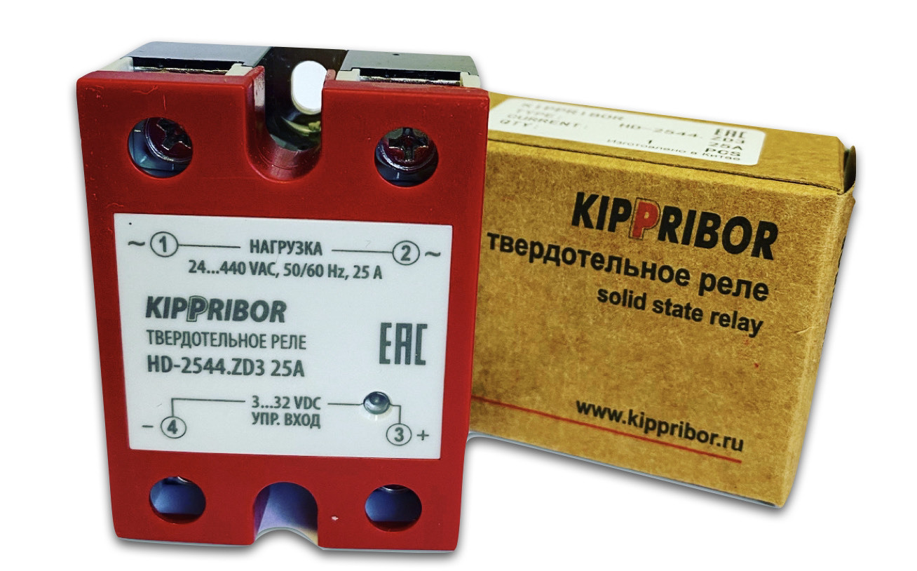 Однофазное твердотельное реле KIPPRIBOR HD-2544.ZD3 (M02), 25А, 3-32V DC