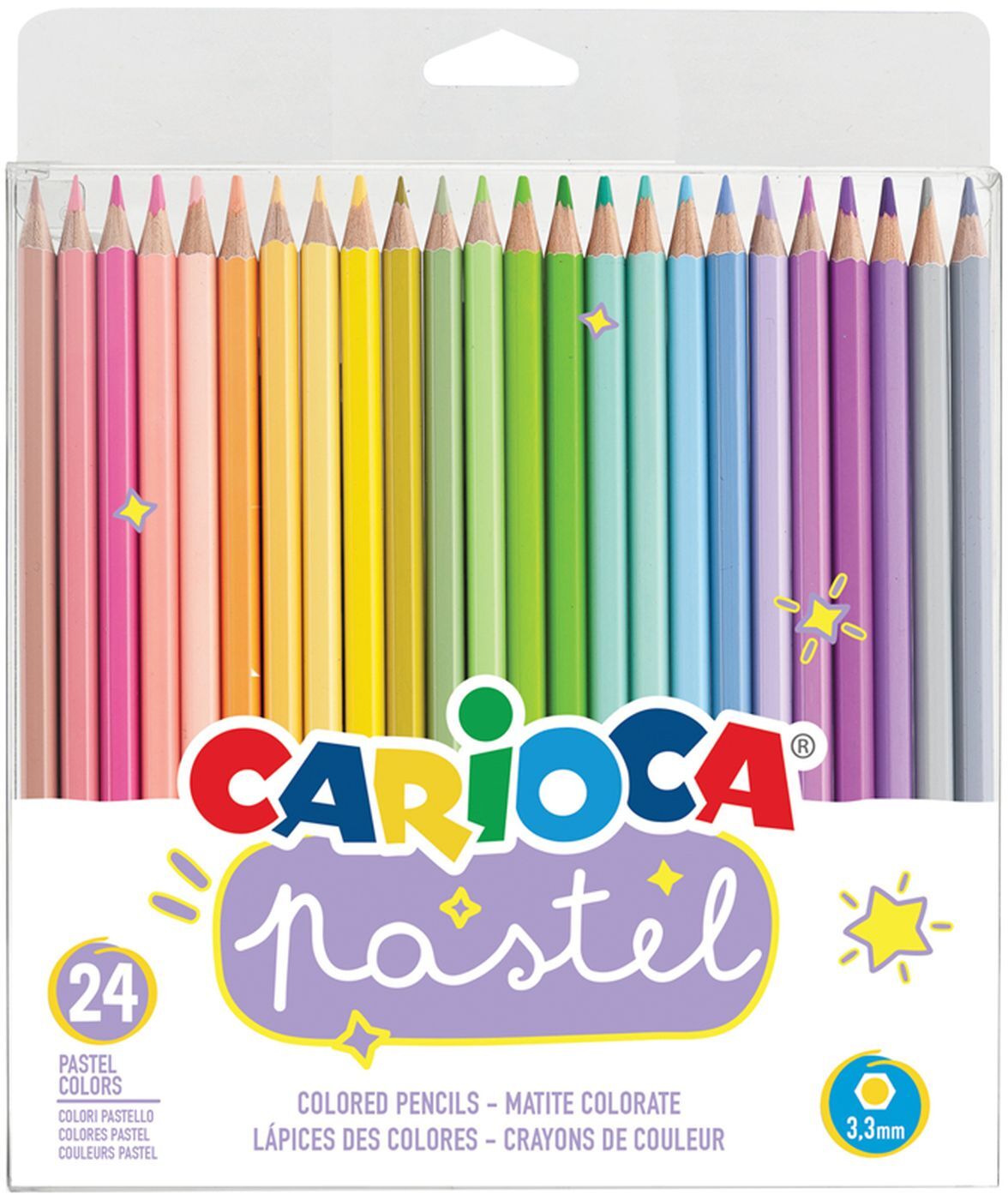 Набор цветных карандашей Carioca Pastel, НВ, 24 цвета