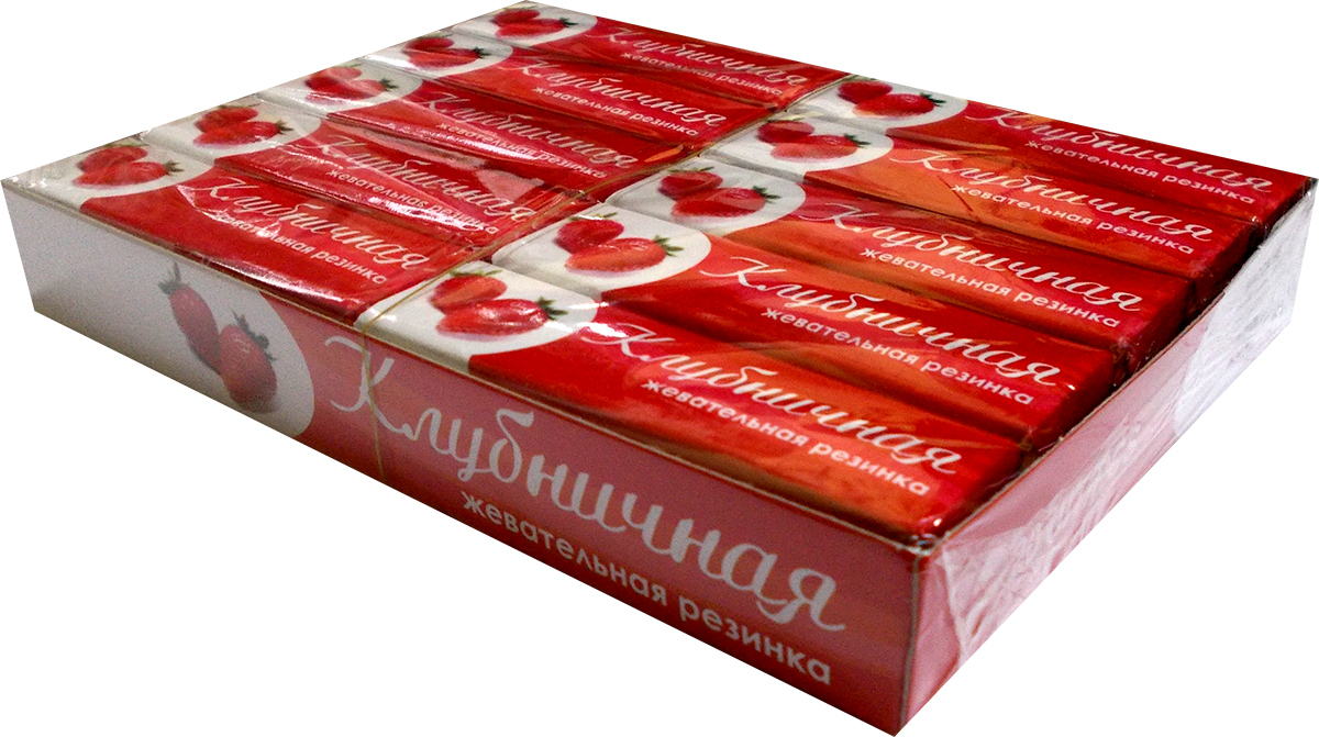 Жевательная резинка в пластинках с клубникой 20 упаковок / Клубничная ...