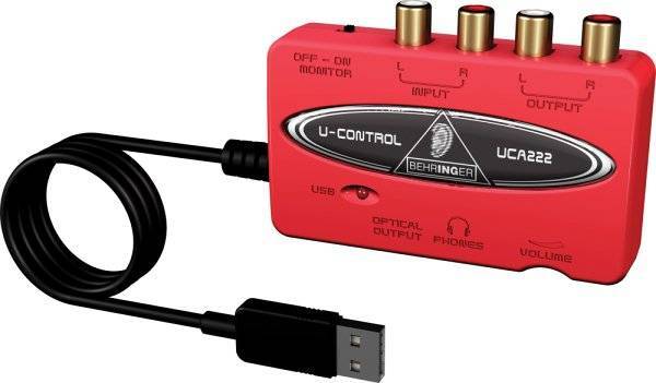 Behringer UCA 222 Внешний интерфейс USB для записи и воспроизведения звука на компьютере (PC/MAC)