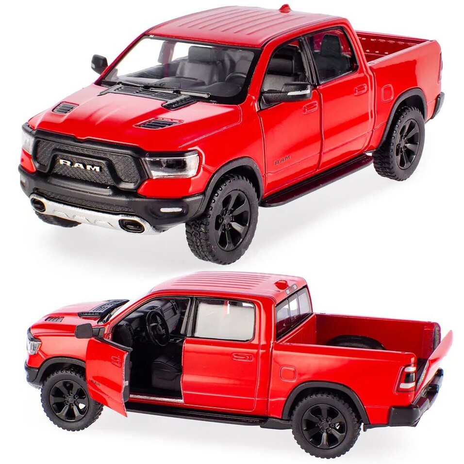 Машинка металлическая Kinsmart 1:46 2019 Dodge Ram 1500 (Додж Рам) 5413DKT  инерционная, двери и багажник открываются / Красный - купить с доставкой по  выгодным ценам в интернет-магазине OZON (377062932)