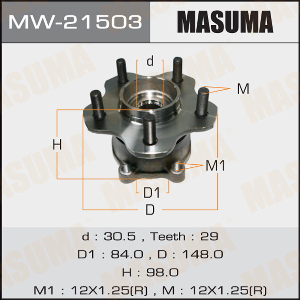 Ступица Nissan Teana (J31) 03-08, Murano (Z50) 04-08 задняя (+ABS) Masuma MASUMA MW-21503