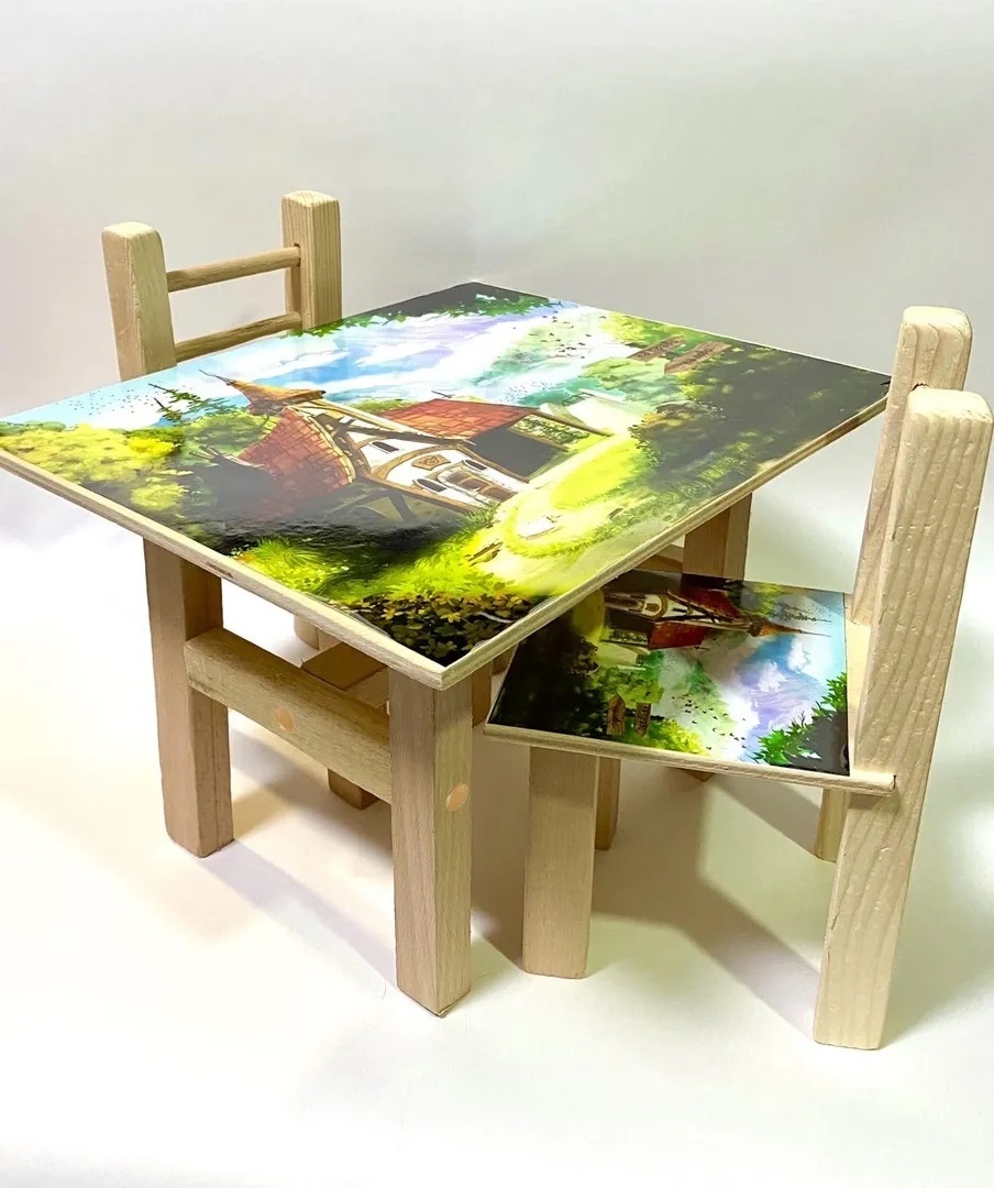 Столик со стульями для кукол Е-нотка — купить в интернет-магазине OZON ...