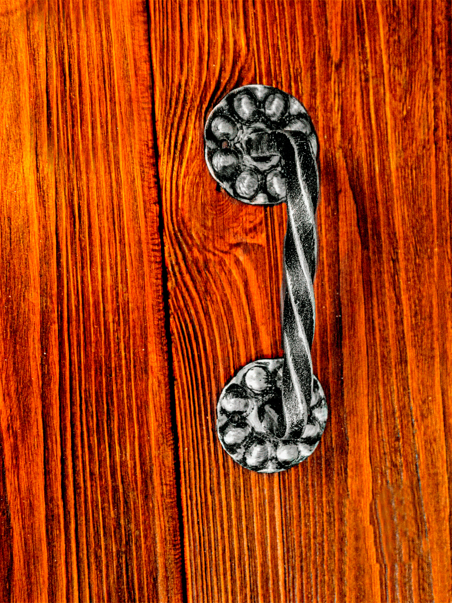 Ручка-скоба дверная кованая "Витая" (серебряный)/ ручка дверная для ...