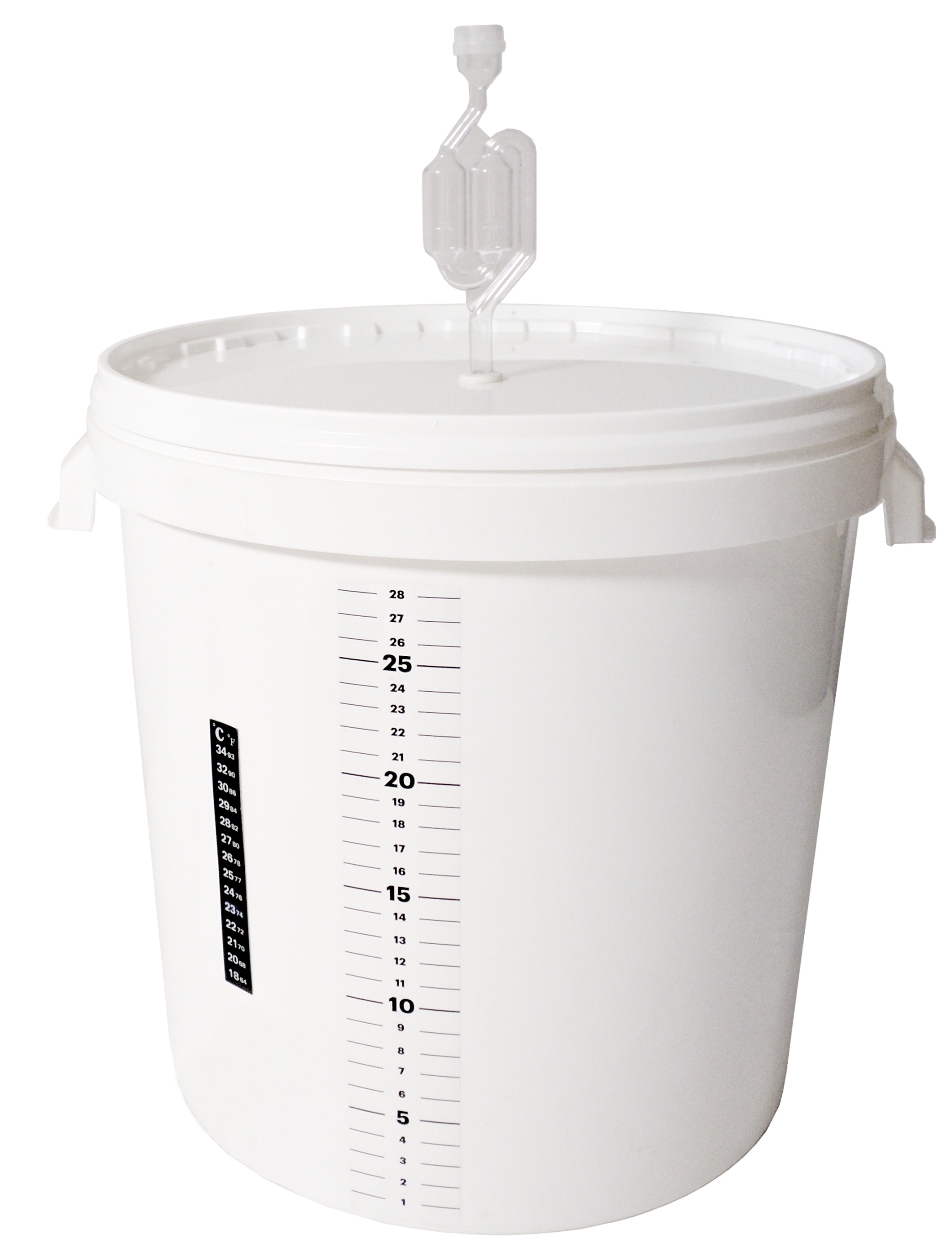 Ёмкость для брожения с гидрозатвором и краном 30 л. Ёмкость для брожения 30 л с гидрозатвором. Ёмкость для брожения 30 л с гидрозатвором. Бражный комплект 32 л (бак+гидрозатвор+термометр клеящийся). Бродильная емкость 30 л.