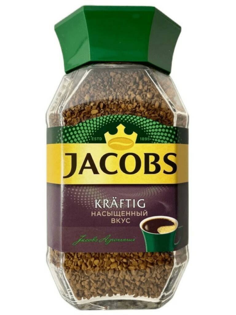 Jacobs / Кофе Якобс натуральный растворимый Jacobs Kraftig 100% арабика ...