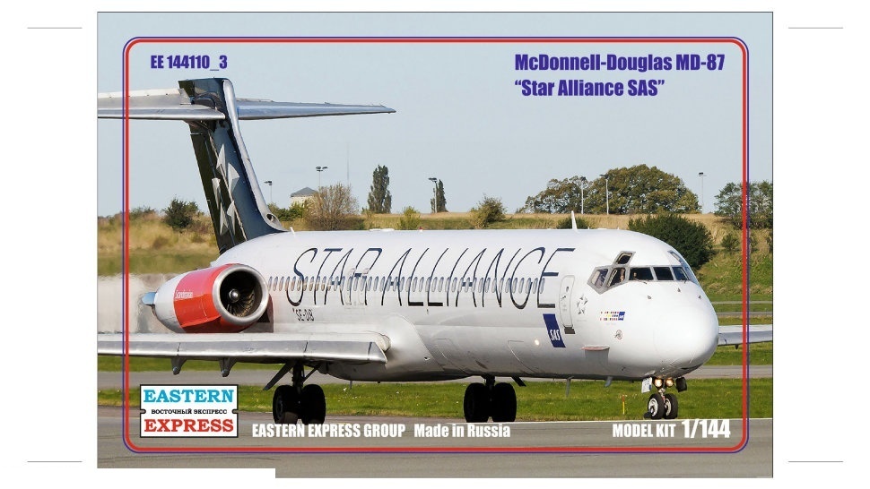 Сборная модель Восточный Экспресс ЕЕ144110_3 Авиалайнер MD 87 Star Alliance SAS Масштаб 1/144